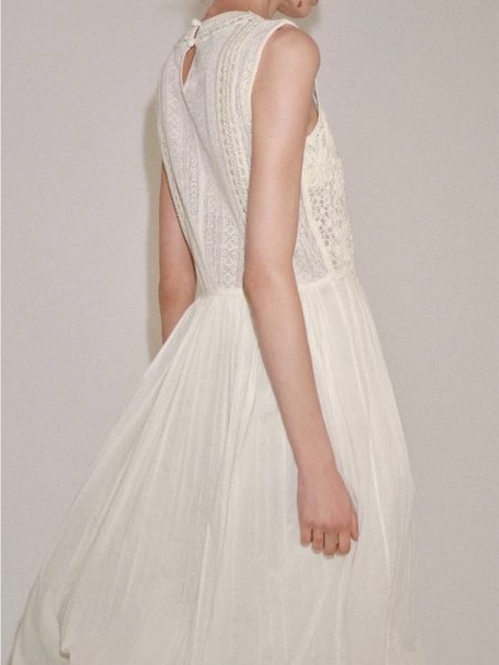 Zara White Crochet Bodice Maxi Dress - Picture 3 of 6